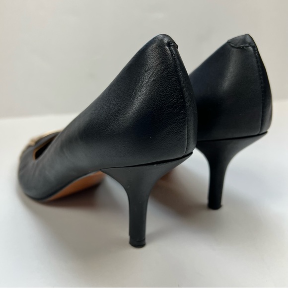 Coach Black Snake Skin Leather Point High Heel Pumps Size 6 B - Picture 5 of 12